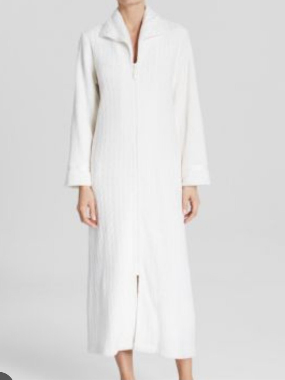 Oscar de la Renta Pink Ribbed Zip-Front Robe